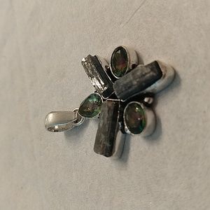 Canaanite and rainbow topaz pendant